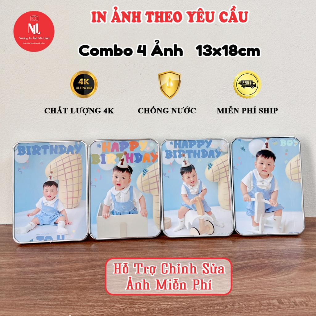 [Size 13x18cm] Combo 4 Ảnh Để Bàn Tráng Gương 4k - In Ảnh Mê Linh In Theo Yêu Cầu