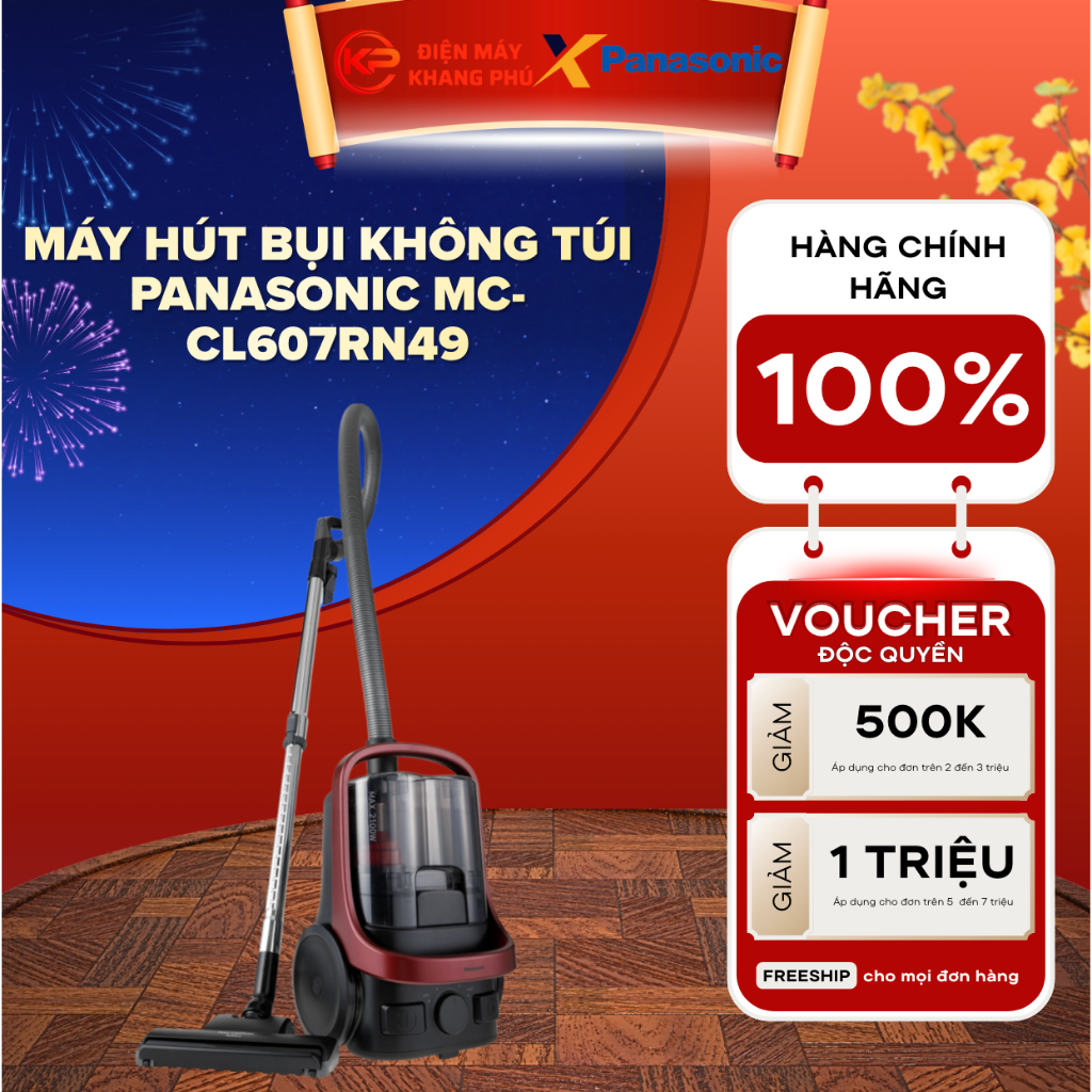 Máy hút bụi không túi Panasonic MC-CL607RN49