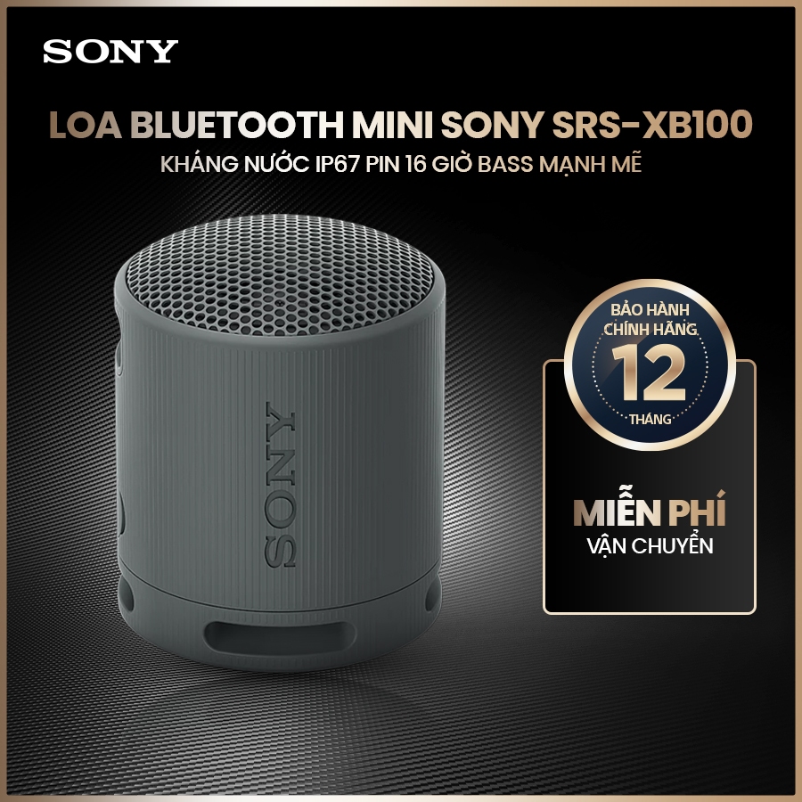 Loa bluetooth mini Sony SRS-XB100 kháng nước IP67 pin 16 giờ bass mạnh mẽ