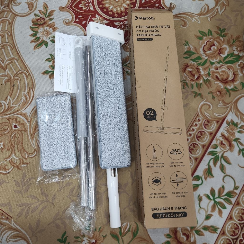 Cây lau nhà tự vắt thông minh, xoay 360 độ - Parroti MG01- MG03
