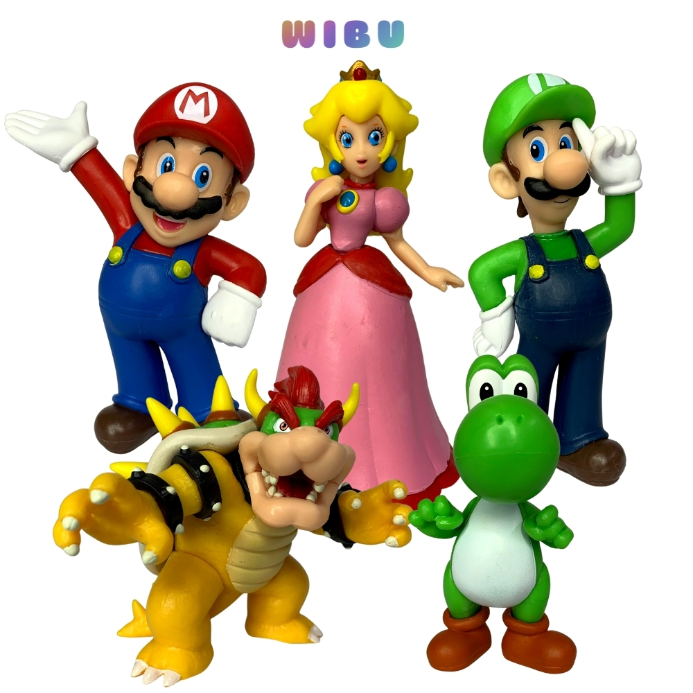 Mô Hình Nấm Lùn Mario - Tổng hợp nhân vật trong Mario - Peachette + Bowser + Yoshi + Mario
