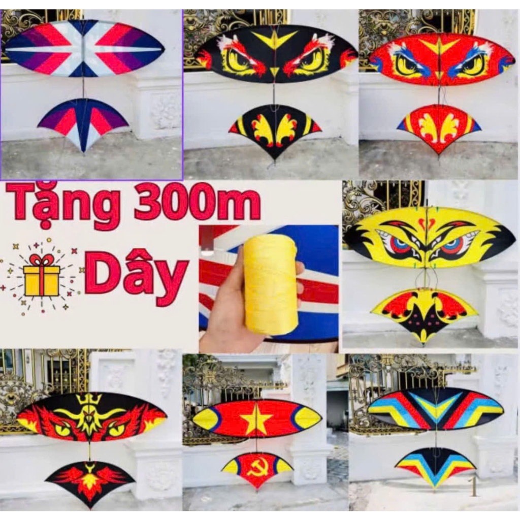 Diều Sáo Lắp Ghép Pun Cacbon Diều Cacbon 1m50-1m7 tặng kèm 300m dây có sẵn dây lèo