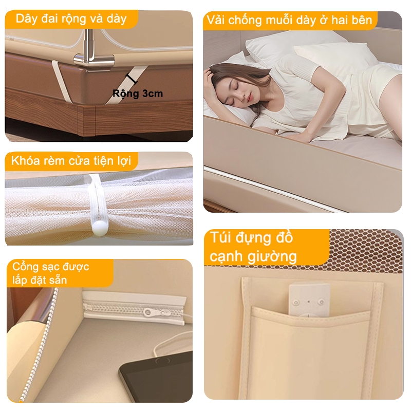 DODO Mùng ngủ chống muỗi-Mùng Khung Vuông,Chống Ngã,Không Khoan Tường | BigBuy360 - bigbuy360.vn