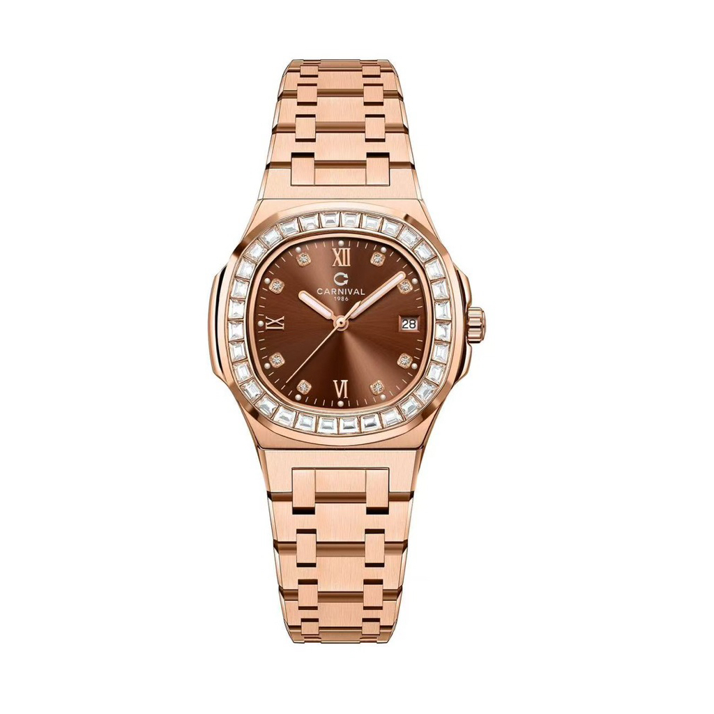 [Chính Hãng 100%]Đồng Hồ Nữ Carnival 8160L2 (8160L) 8160 Máy Quartz (Pin) Kính Sapphiare Siz 34 Thép