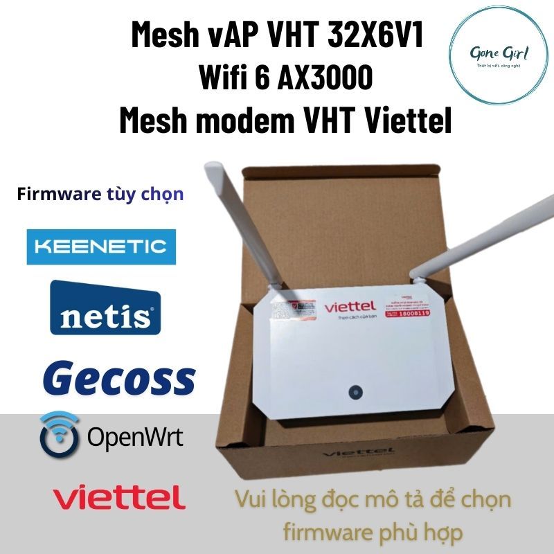 Mesh Viettel vAP 32X6V1, Wifi 6 AX3000, Easymesh, cài đặt tiếng Việt