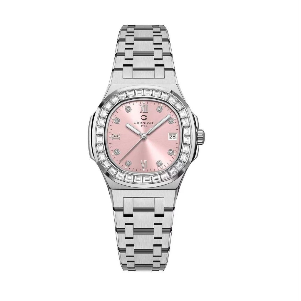 [Chính Hãng 100%]Đồng Hồ Nữ Carnival 8160L2 (8160L) 8160 Máy Quartz (Pin) Kính Sapphiare Siz 34 Thép