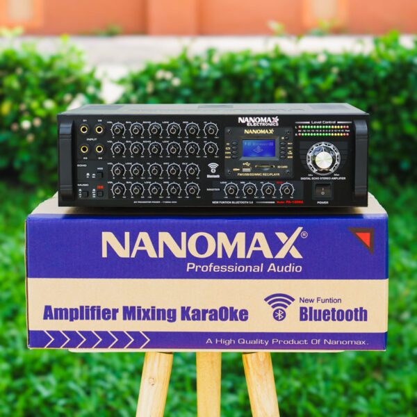 Amply Karaoke Nanomax PA-1209A – 1100W, 20 Sò Công Suất, Bluetooth 5.0, Âm Thanh Cực Khỏe