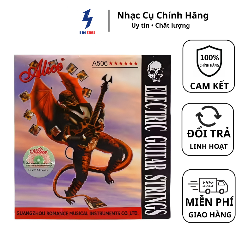 [CHÍNH HÃNG] - Dây Đàn Guitar Điện Alice A506 ( cả bộ 6 dây ) Và Dây Lẻ , Bền đẹp