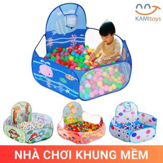 Quây bóng cho bé gấp gọn tự bung có cột bóng rổ (Không bao gồm bóng) Nhà banh trẻ em mã 50079