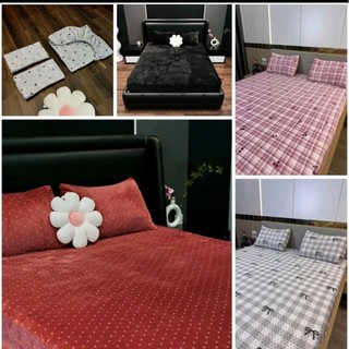 Bộ Ga Gối Nỉ Nhung Sữa 3D Trải Giường Đủ Kích Thước Màu Sắc Dễ Thương Giữ Ấm Cực Tốt Cực Đẹp