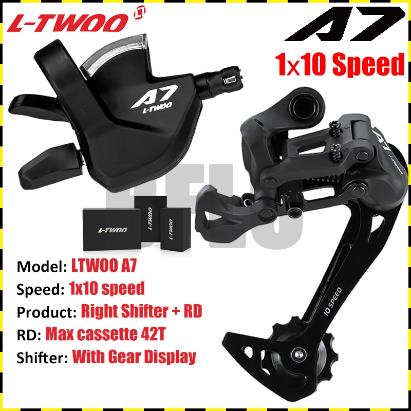 LTWOO A7 10 tốc độ sau Derailleur + Shifter phải (với hiển thị bánh răng quang học) cho xe đạp MTB