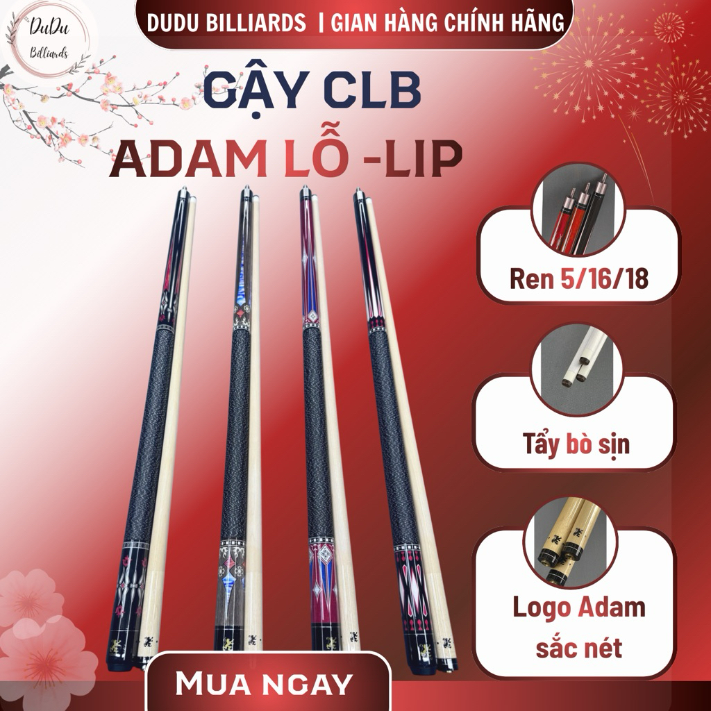 Gậy Adam lip 11.5mm | Adam lỗ 13mm | Cơ bida Adam giá rẻ