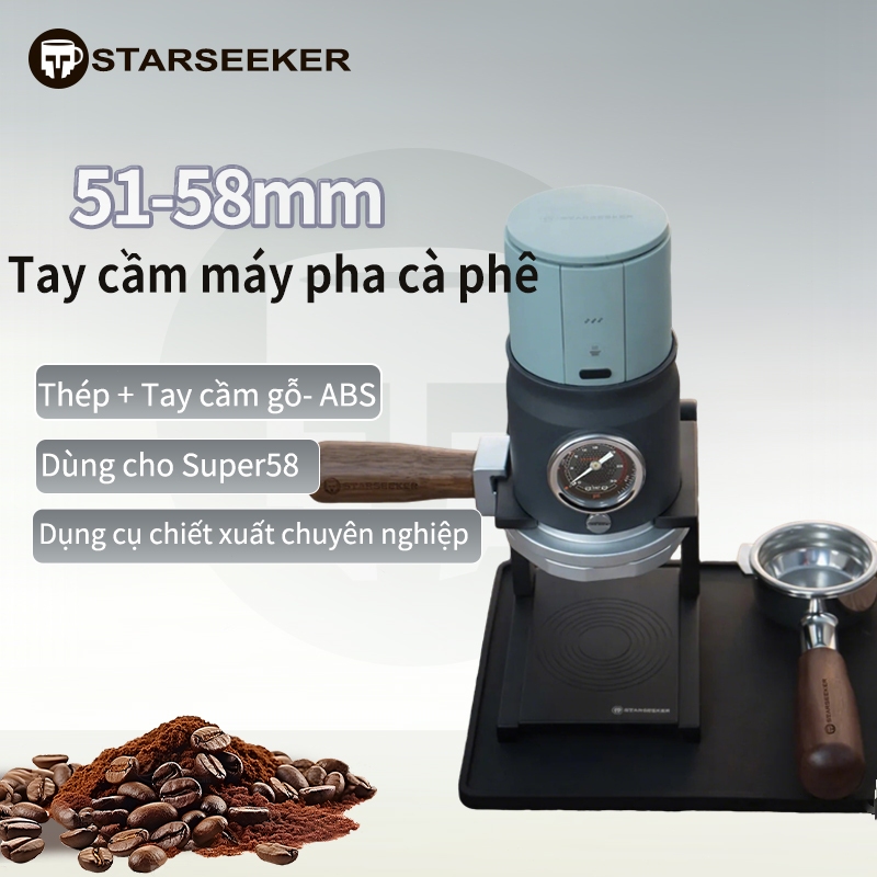 Starseeker Tay cầm máy pha cà phê không đáy kích thước 51-58mm được dùng cho Super 58 Portable Filte