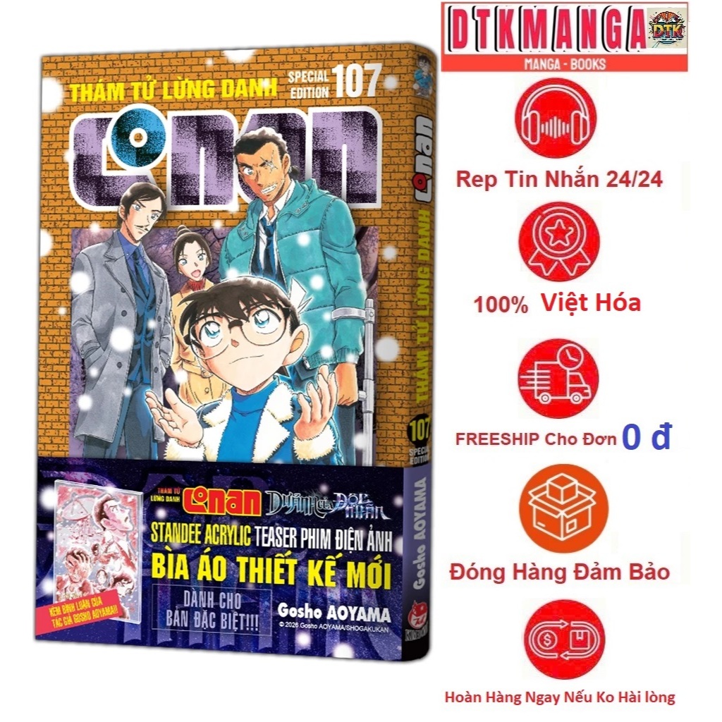 Truyện Tranh - Thám Tử Lừng Danh Conan - Tập 107 106 101 102 103 104 105 kèm quà cũa tập 100