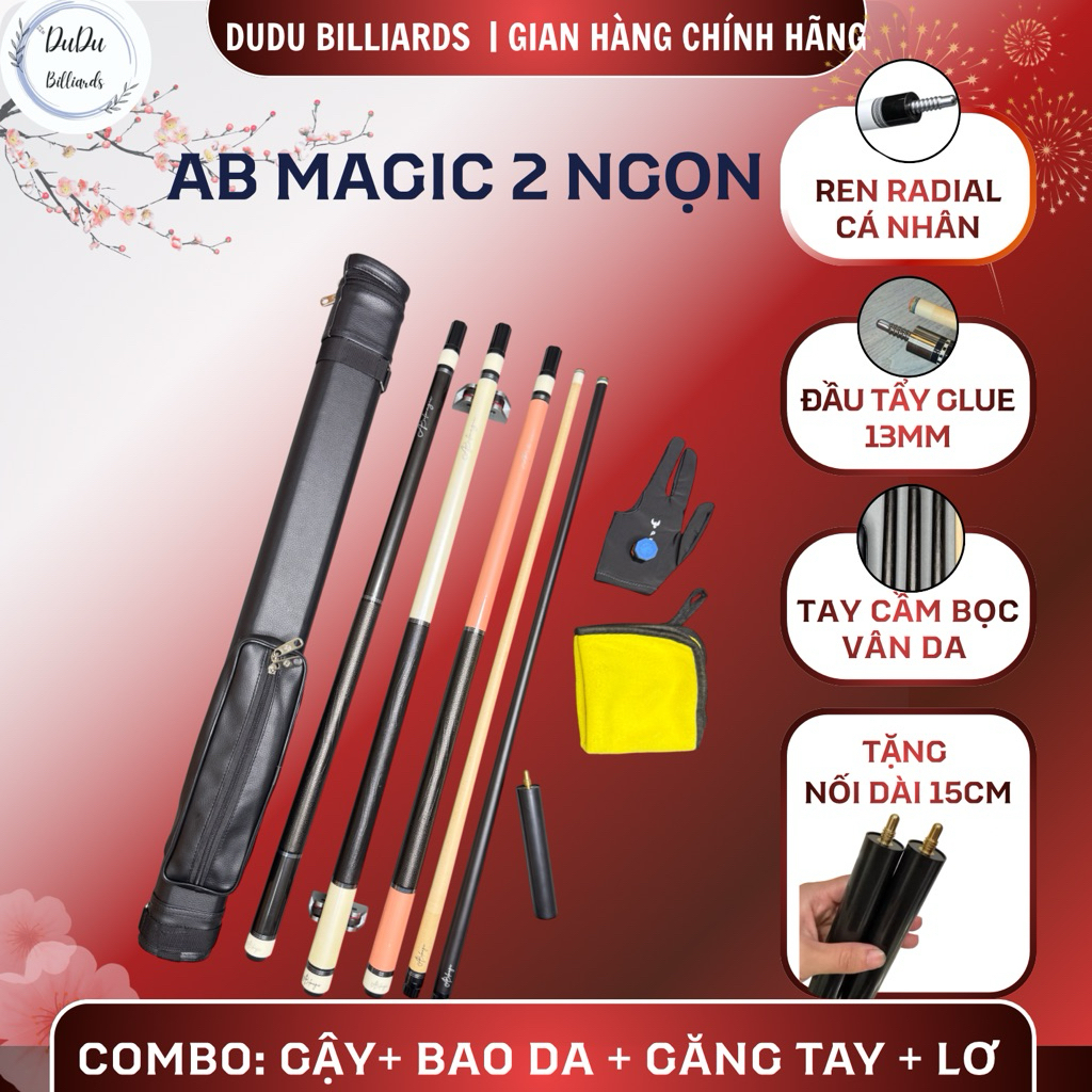 Cơ bida lỗ 13mm, Cơ AB Magic mẫu mới đẹp, cơ bida ren Radial cá nhân