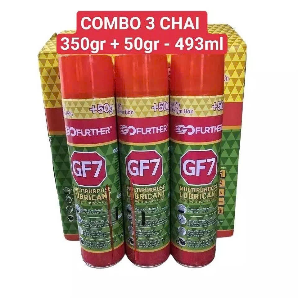 Chai xịt chống rỉ sét và bôi trơn GF7 hàng chuẩn 175 và 350 grams