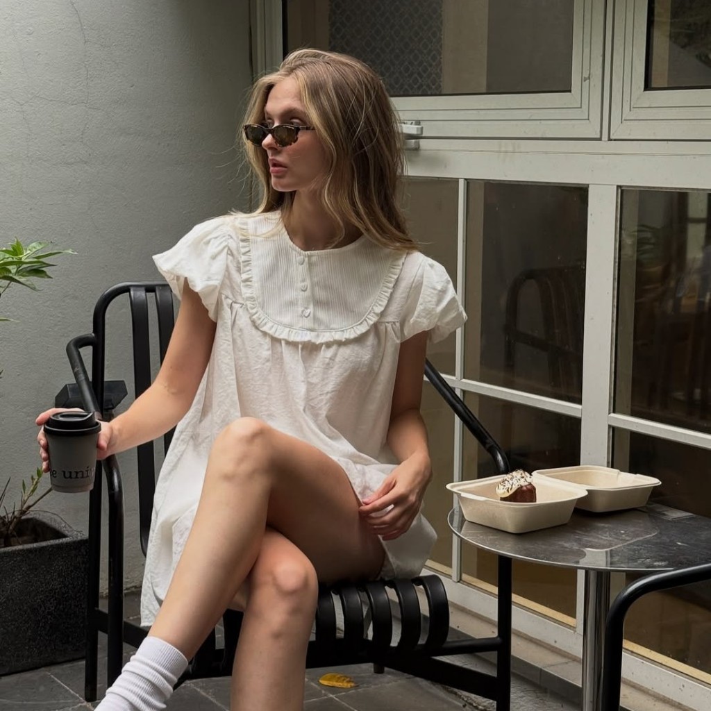 ONSRA - LUNA Váy Babydoll Cổ Tròn Bèo Tay Phồng | BigBuy360 - bigbuy360.vn