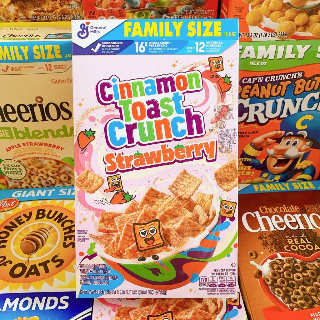 HÀNG NHẬP MỸ - NGŨ CỐC ĂN SÁNG CINNAMON TOAST CRUNCH STRAWBERRY 532GR