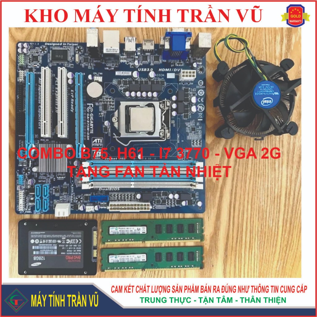 [GIẢM SỐC] Combo H61 - i7 3770 - RAM 16G - VGA 2G Gaming đồ hoạ văn phòng siêu ngon
