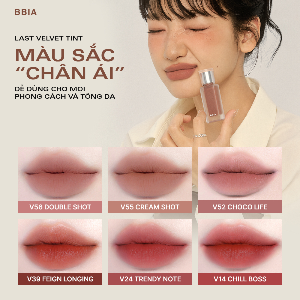 Son kem nhung thuần chay, nhẹ môi BBIA Last Velvet Tint Re-new Version 5g | BigBuy360 - bigbuy360.vn
