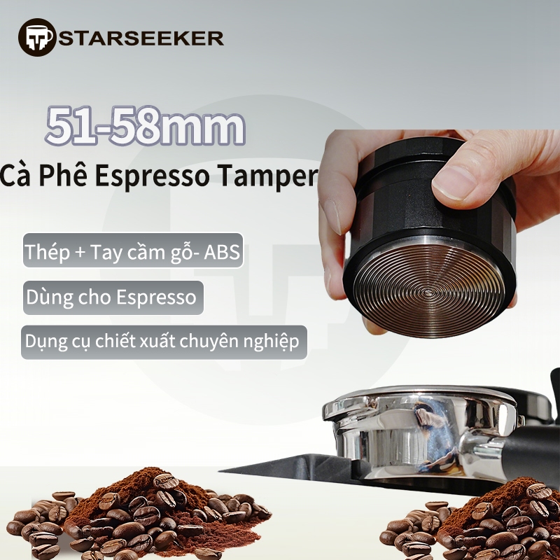 Starseeker Đế Cà Phê Espresso Tamper 51mm 53mm 58mm Tamper nén cà phê Dụng cụ nén cà phê lò xo thép 