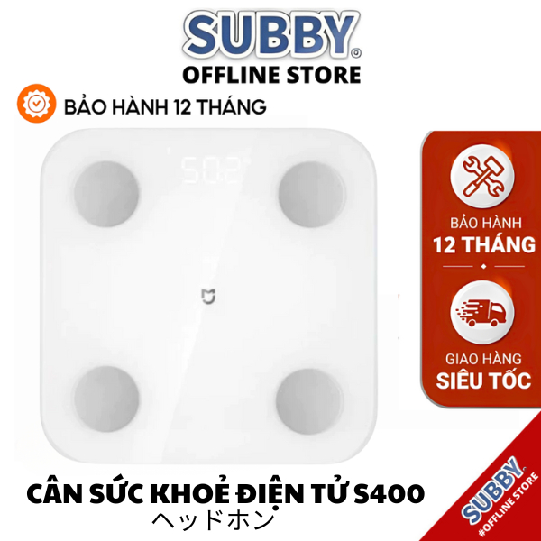 Cân Sức Khỏe xɪᴀᴏᴍɪᴍɪᴊɪᴀ S400: Đo 25 Chỉ Số Cơ Thể & Cân Scale 2 Kết Nối App, Nhỏ Gọn, Tiện Lợi
