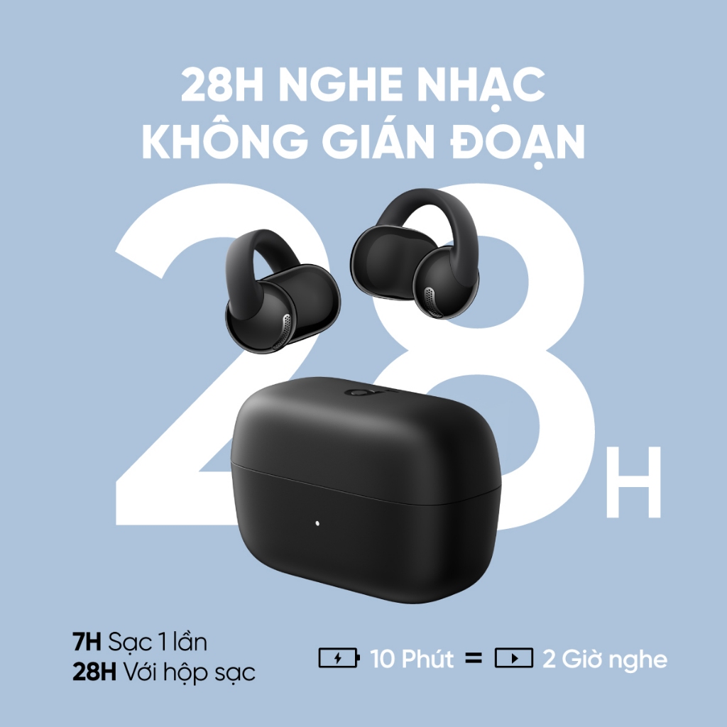 Tai nghe bluetooth Open-Ear Soundcore C50i | Màng loa 12mm | Pin 7h/28h | Bluetooth 6.0| Bảo hành 18 tháng | BigBuy360 - bigbuy360.vn
