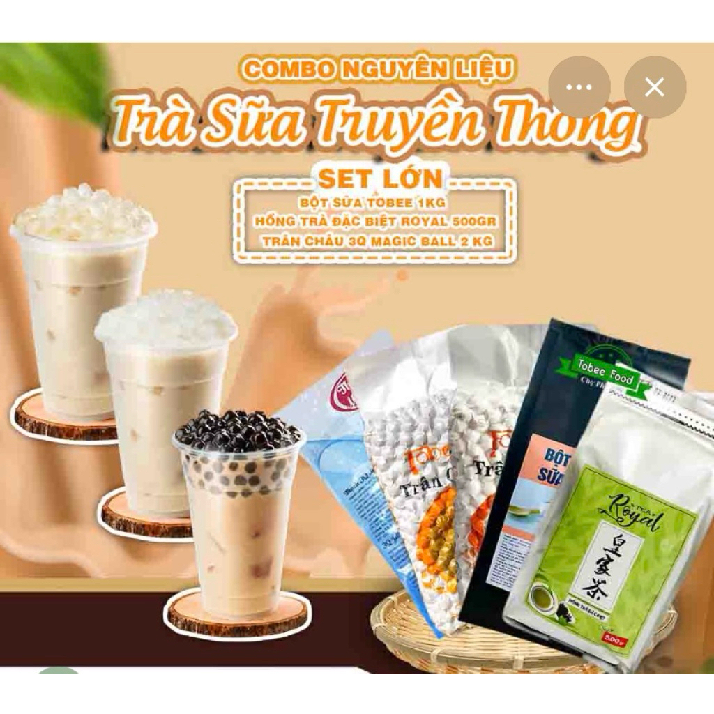 Set trà sữa các vị, hồng trà sữa