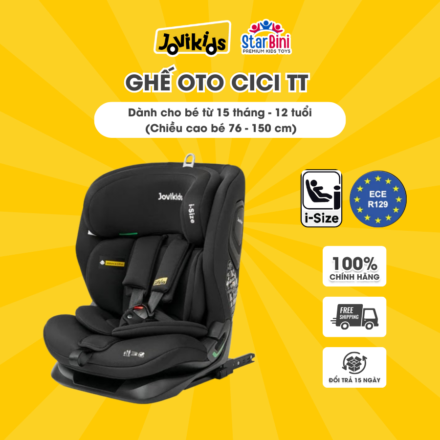Jovikids CICI TT - Ghế Ô Tô Cho Bé - R129/i-Size + Isofix (cho bé cao 76 - 150 cm) Starbini