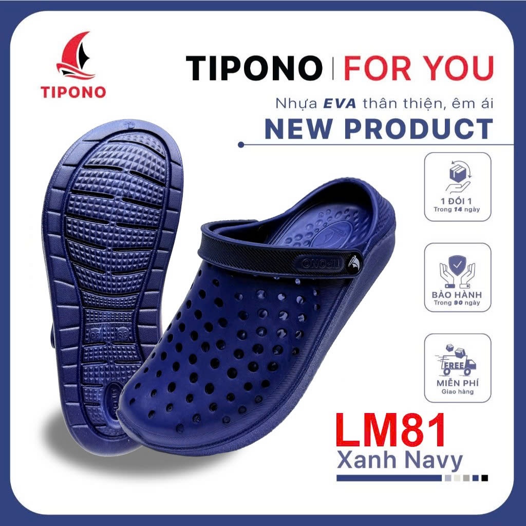 TIPONO LM81 [Tặng Charm Ngẫu Nhiên] Dép Sục Quai Hậu EVA Đế Massage Êm Nhẹ Chống Trượt Thoáng Khí