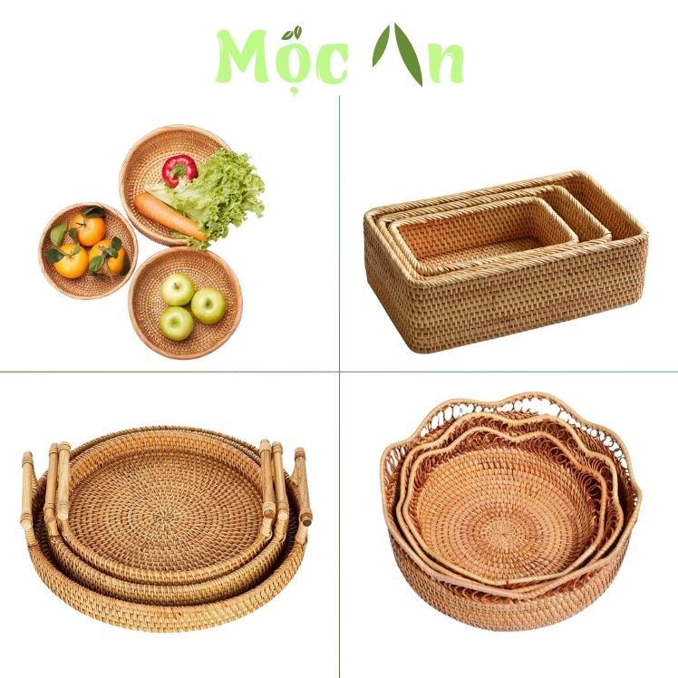 Khay Mây, Giỏ Mây Tre Đan Đa Năng Trang Trí Tết, Cưới Hỏi, Decor Nhà – Mây Tre Mộc An