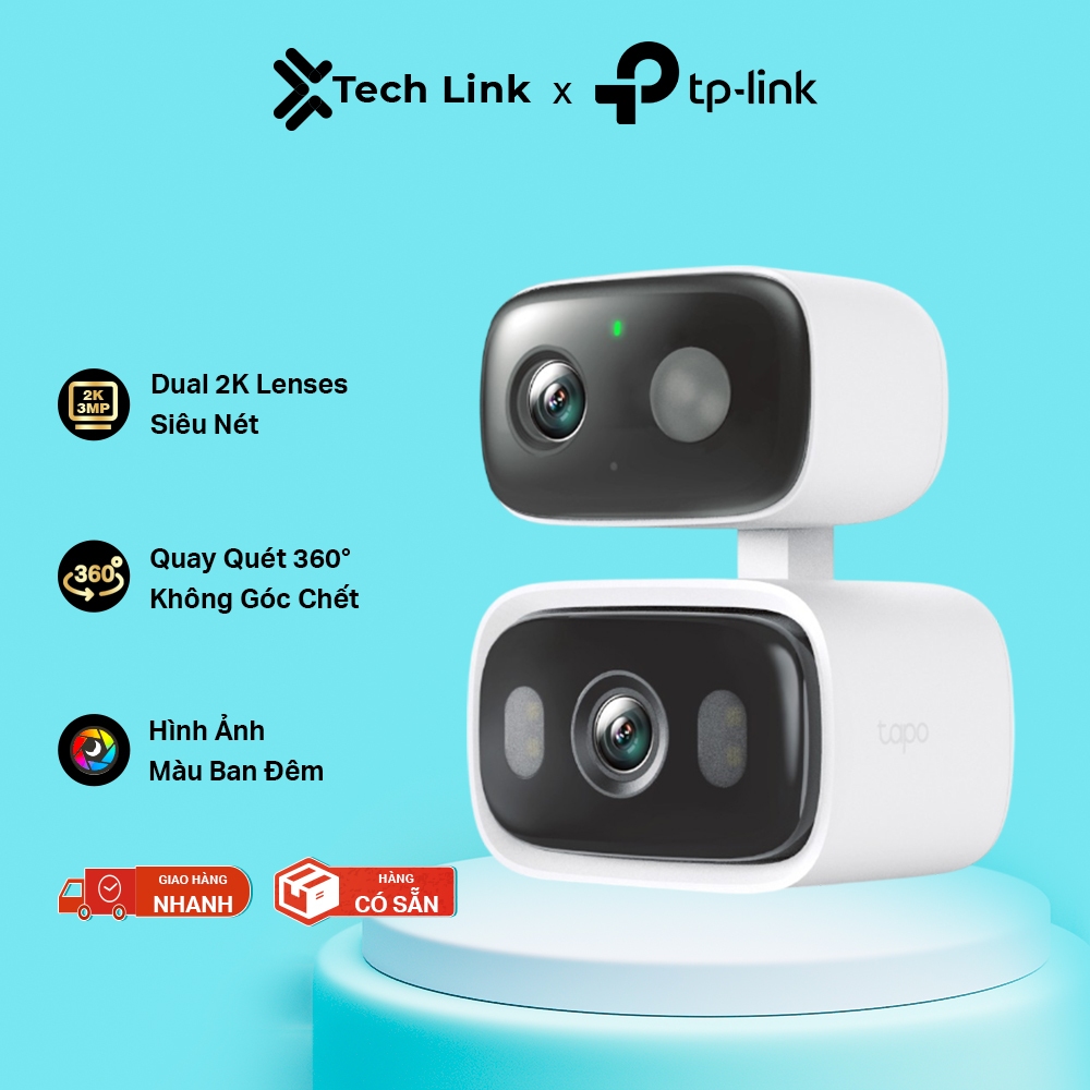 Camera Trong Nhà/Ngoài TrờiTP-Link Tapo C246D | Chuẩn 2K, 2 Ống Kính, Góc Nhìn Rộng 125°