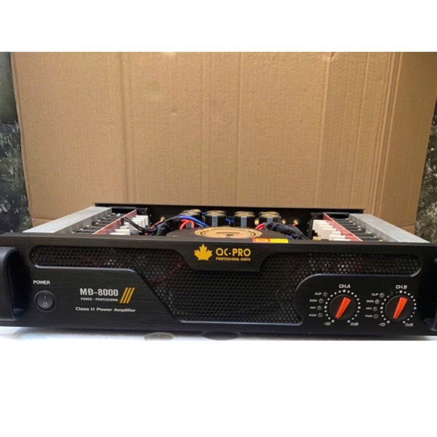 Cục Đẩy 2 Kênh MD-8000. 32 Sò. 3000W