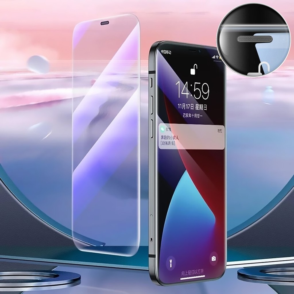 Kính Cường Lực iPhone Vô Cực Không Viền Siêu Trong, Che Bụi Màng Loa - iP…