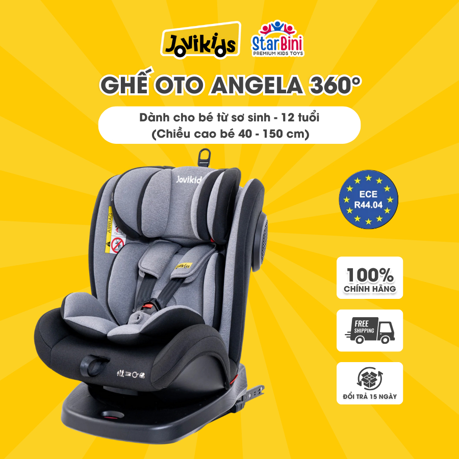 Jovikids Angela - Ghế Ô Tô Cho Bé Xoay 360 - R44 + Isofix (cho bé cao 40 - 150 cm)