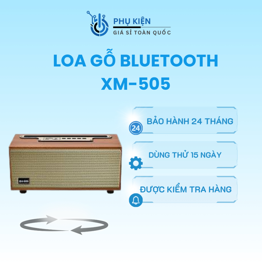 Loa bluetooth vỏ gỗ XM-505 thiết kế cổ điển âm thanh to bass mạnh dùng nghe nhạc giải trí