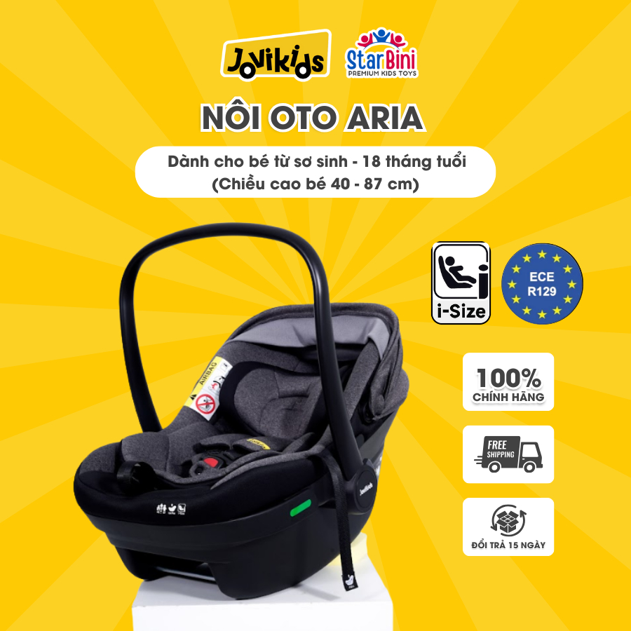 Jovikids Aria Base - Nôi Ô Tô Cho Bé Sơ Sinh - R129/i-Size (cho bé cao 40 - 87 cm)