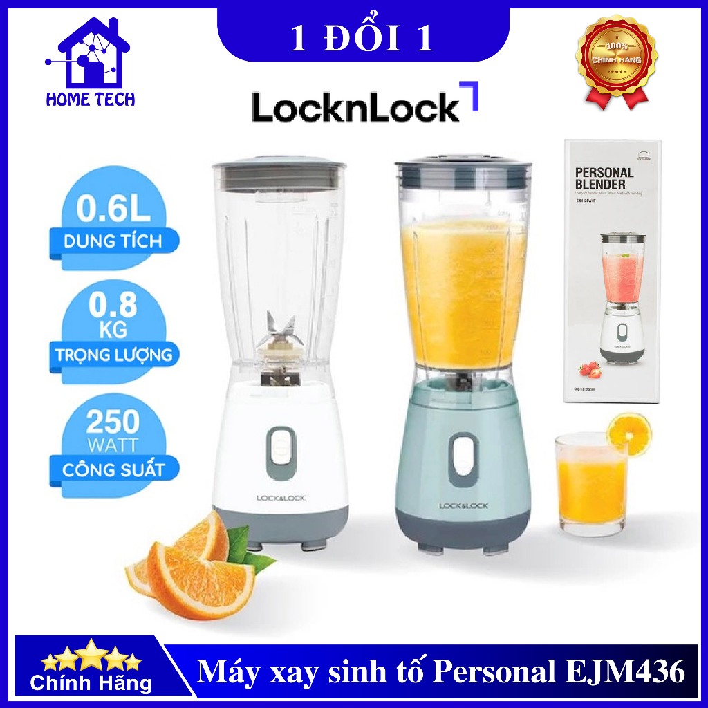 Máy xay sinh tố cá nhân LocknLock Personal Blender EJM436 600ml 250W - Hàng chính hãng