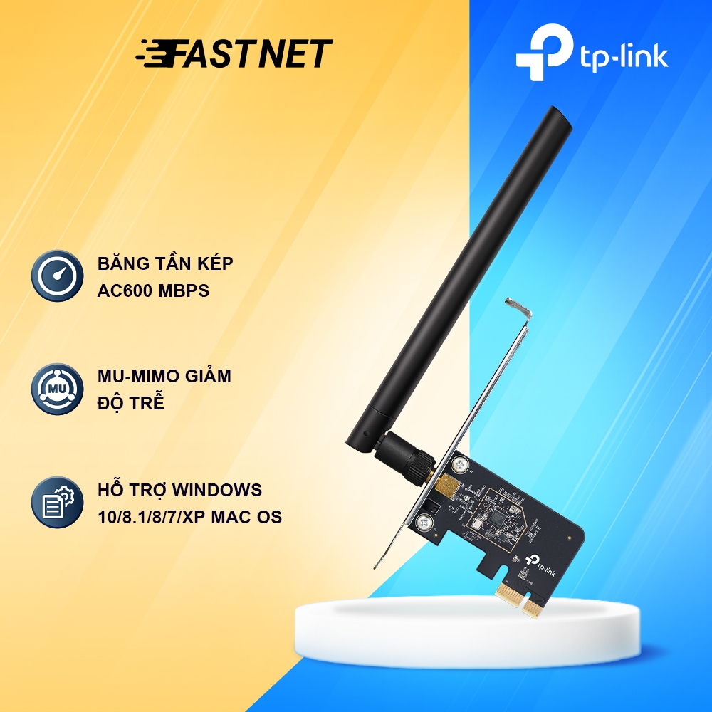 Bộ Chuyển Đổi Wifi TP-Link Archer T2E PCIe Băng Tần Kép AC600
