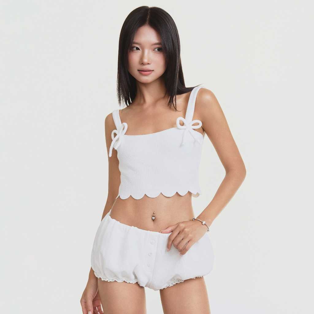 ONSRA - LILY Set Áo Hai Dây Buộc Nơ & Quần Short Ngắn Dáng Bí | BigBuy360 - bigbuy360.vn