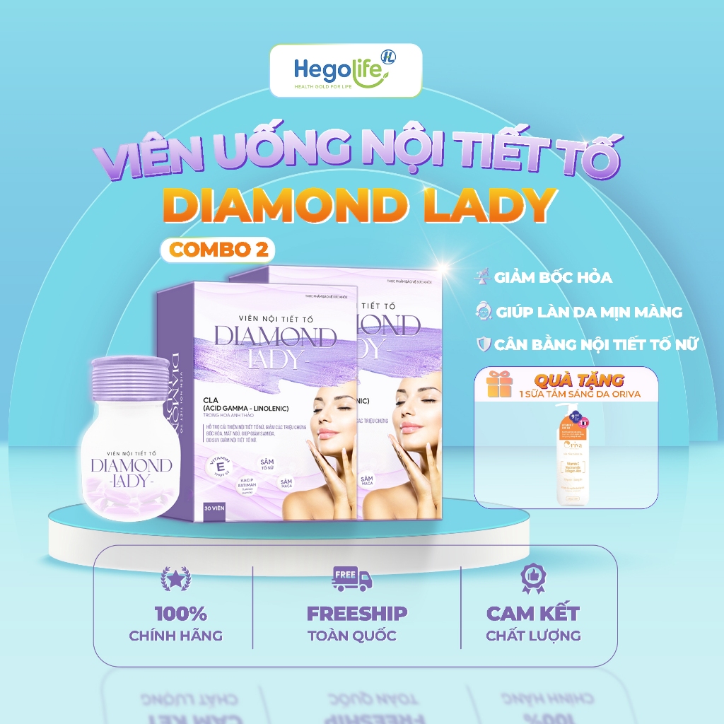 Combo 2 Hộp Viên Uống Nội Tiết Tố Diamond Lady (30 viên) & Combo 3 Hộp Diamond Lady + Tặng combo Tắm