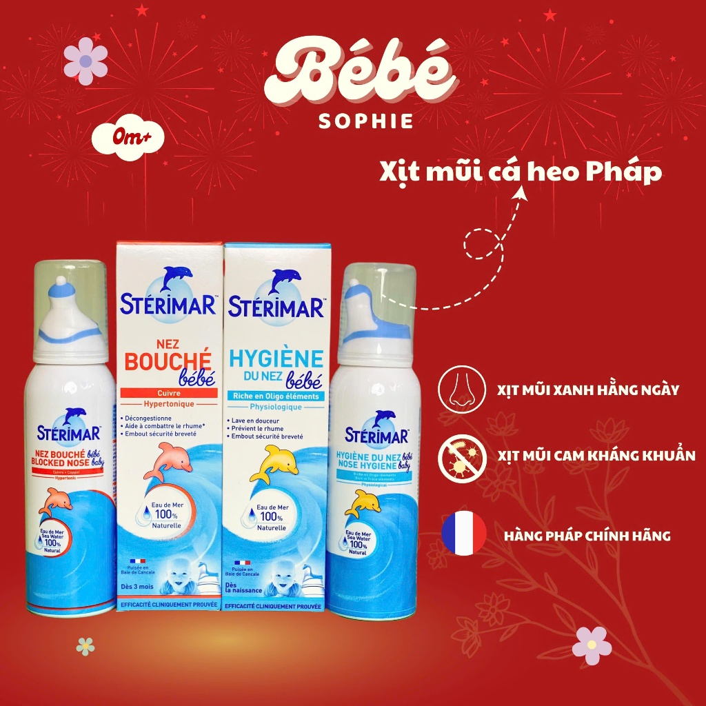 Xịt mũi cá heo Stérimar 100ml cho bé - Pháp - Bebe Sophie