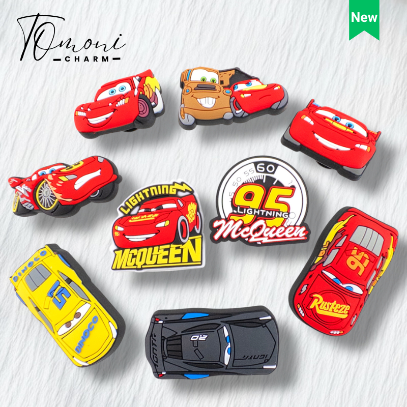 Charm Dép TOMONI, Sticker Gắn Dép Phụ Kiện Giày Dép DIY Chủ Đề Ô tô McQueen vhm78