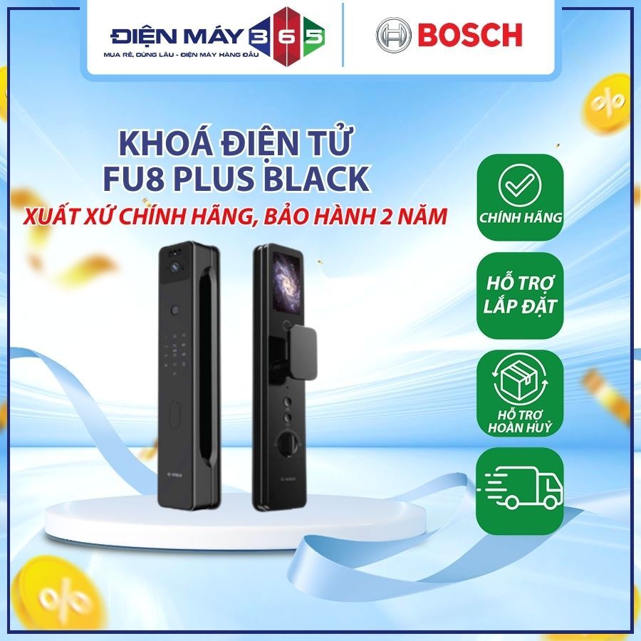 Khóa Bosch FU8 PLUS BLACK - tính năng bảo vệ an ninh vượt trội - DNH