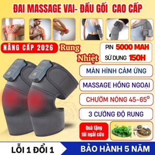 Máy massage đầu gối không dây đa năng, đai đeo rung nóng hồng ngoại thư giãn các khớp chân, vai, tay