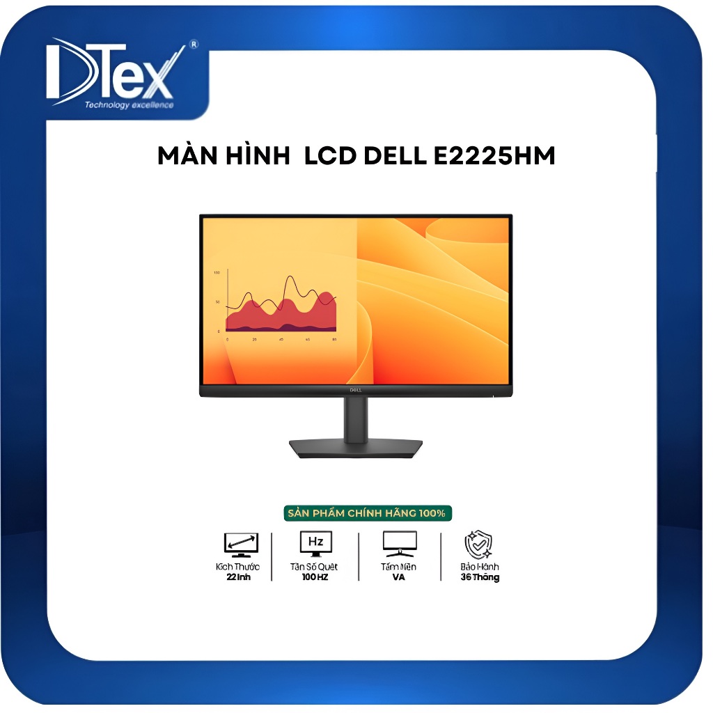 Màn Hình Dell E2225HM 22 Inch Full HD | VA | 100Hz | HDMI DP VGA - Viền Mỏng - Chính Hãng BH 36 Thán