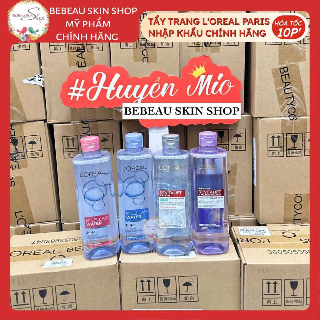 Nước tẩy trang Loreal L'Oreal Paris Micellar Water [Công Ty, Tem Phụ] LOREAL - Bebeauskinshop