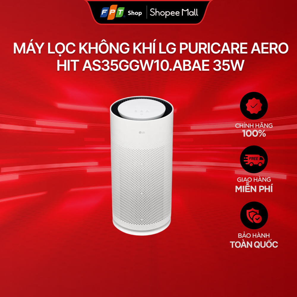 [Chỉ GH tận nơi] Máy lọc không khí LG PuriCare Aero Hit AS35GGW10.ABAE 35W
