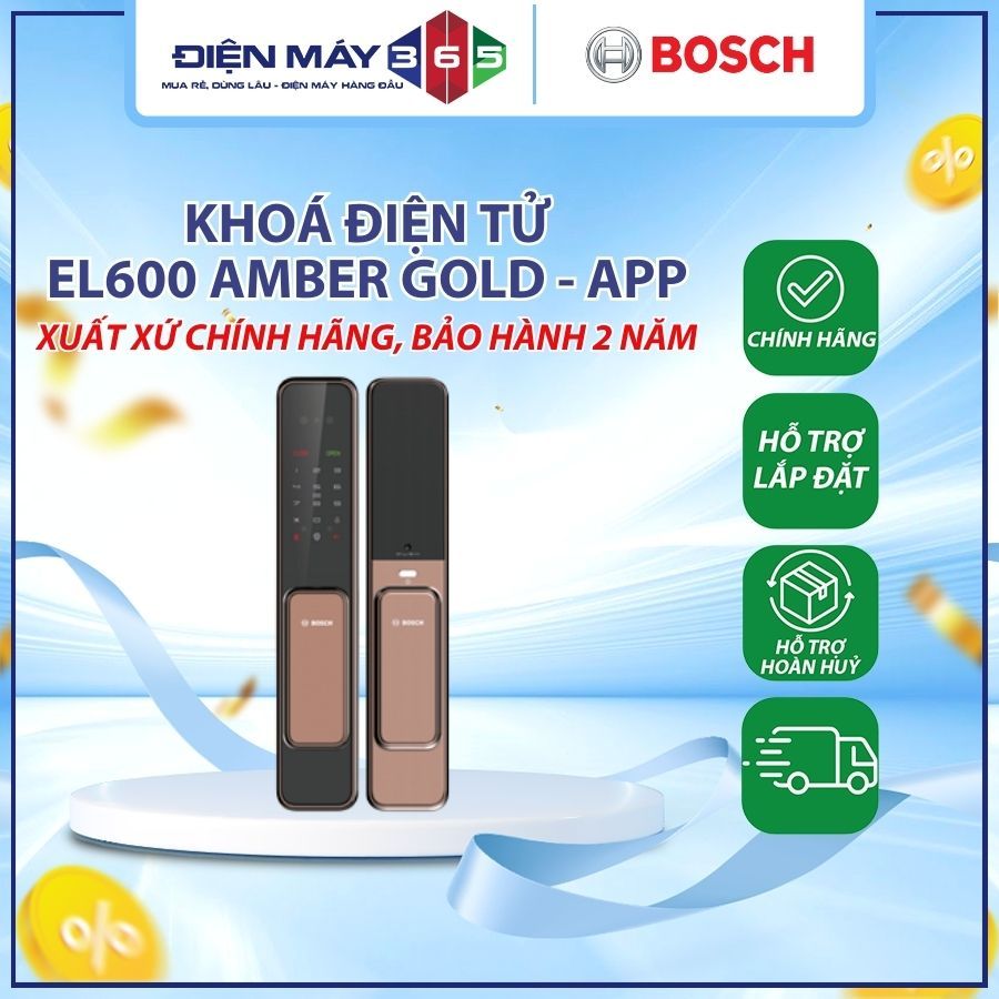 Khóa Bosch EL600 AMBER GOLD - APP - đáp ứng nhu cầu bảo mật cho các gia đình - DNH