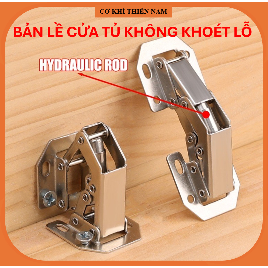 Bản Lề Thủy Lực Không Khoét Lỗ, Bản Lề Ếch, Bản Lề Cửa Tủ Thông Minh 90 Độ